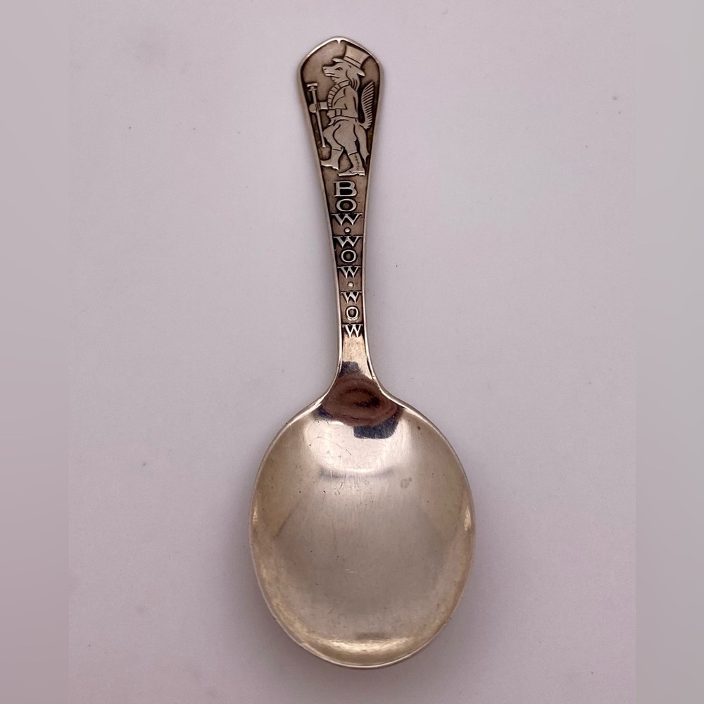Antique 1920s sterling baby spoon Bow-wow